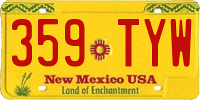 NM license plate 359TYW