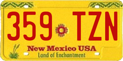 NM license plate 359TZN