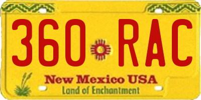 NM license plate 360RAC