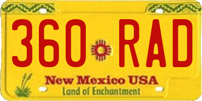 NM license plate 360RAD