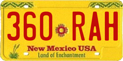 NM license plate 360RAH