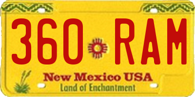 NM license plate 360RAM