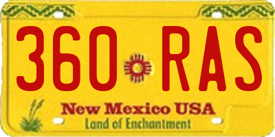 NM license plate 360RAS