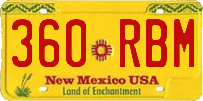 NM license plate 360RBM
