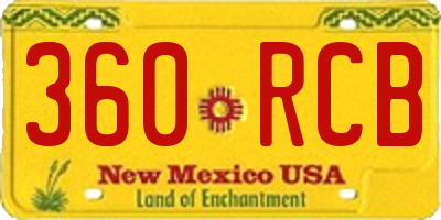 NM license plate 360RCB