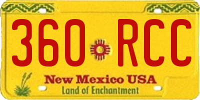NM license plate 360RCC