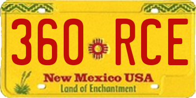 NM license plate 360RCE