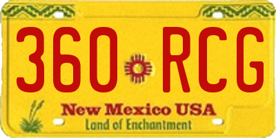 NM license plate 360RCG