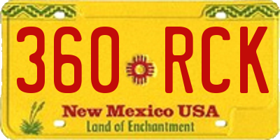 NM license plate 360RCK