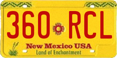 NM license plate 360RCL