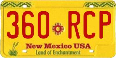 NM license plate 360RCP
