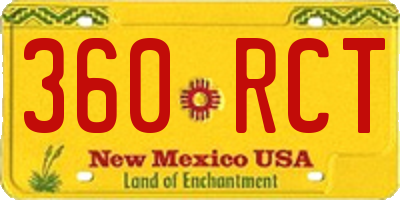 NM license plate 360RCT