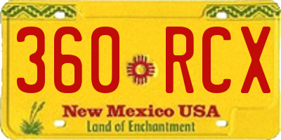NM license plate 360RCX