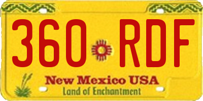 NM license plate 360RDF