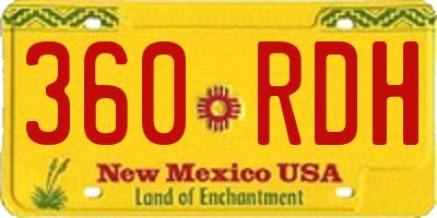 NM license plate 360RDH