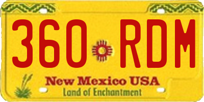 NM license plate 360RDM
