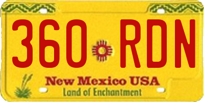 NM license plate 360RDN