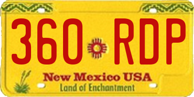NM license plate 360RDP