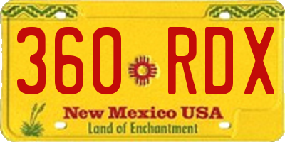 NM license plate 360RDX