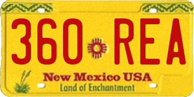 NM license plate 360REA