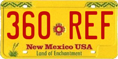 NM license plate 360REF