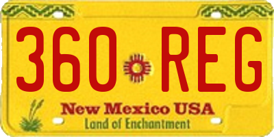 NM license plate 360REG