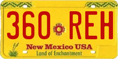 NM license plate 360REH