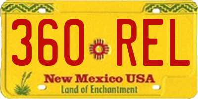 NM license plate 360REL