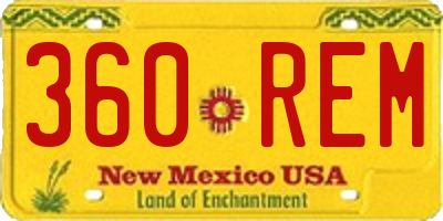 NM license plate 360REM