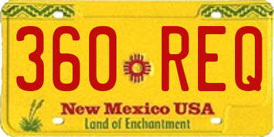 NM license plate 360REQ