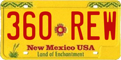 NM license plate 360REW