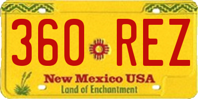 NM license plate 360REZ