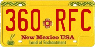 NM license plate 360RFC