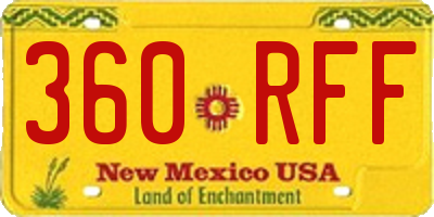 NM license plate 360RFF