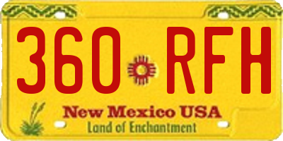 NM license plate 360RFH