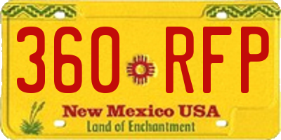 NM license plate 360RFP