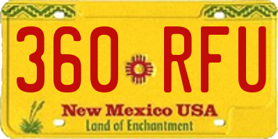 NM license plate 360RFU