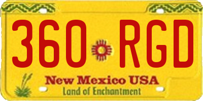 NM license plate 360RGD