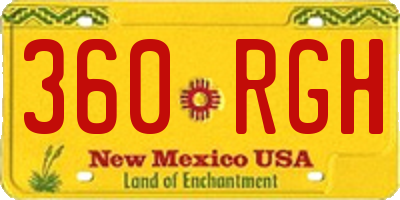 NM license plate 360RGH