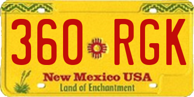 NM license plate 360RGK