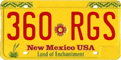 NM license plate 360RGS