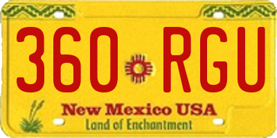 NM license plate 360RGU