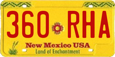 NM license plate 360RHA