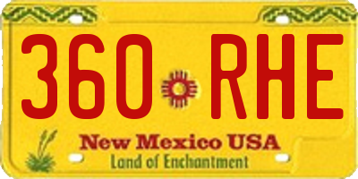NM license plate 360RHE
