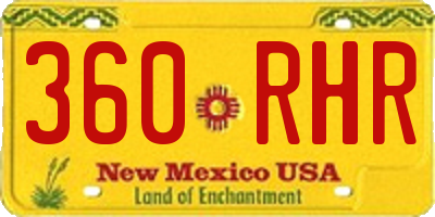 NM license plate 360RHR