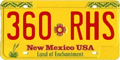 NM license plate 360RHS