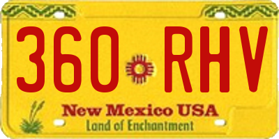 NM license plate 360RHV