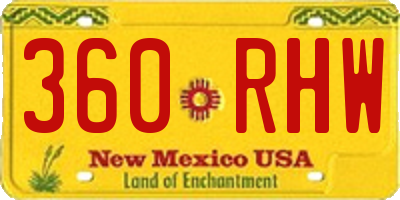 NM license plate 360RHW