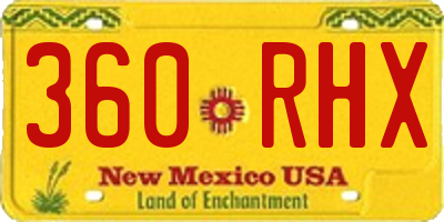 NM license plate 360RHX