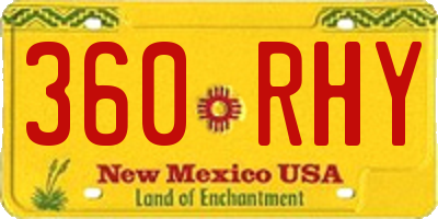 NM license plate 360RHY